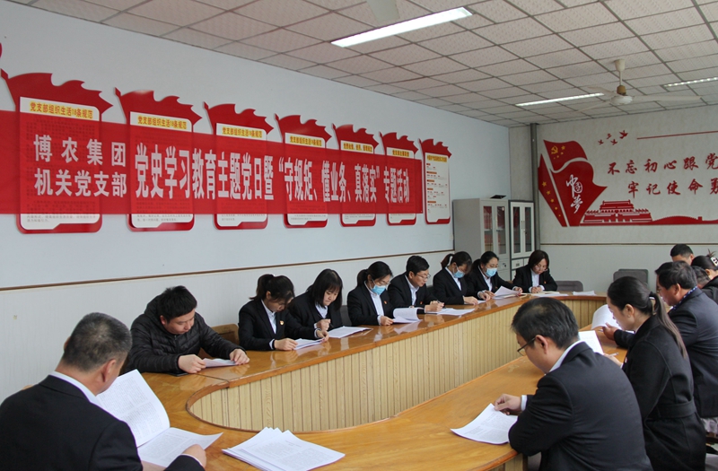 博農(nóng)集團機關(guān)黨支部扎實開展黨史學(xué)習(xí)教育工作、有序推進“守規(guī)矩、懂業(yè)務(wù)、真落實”專項活動